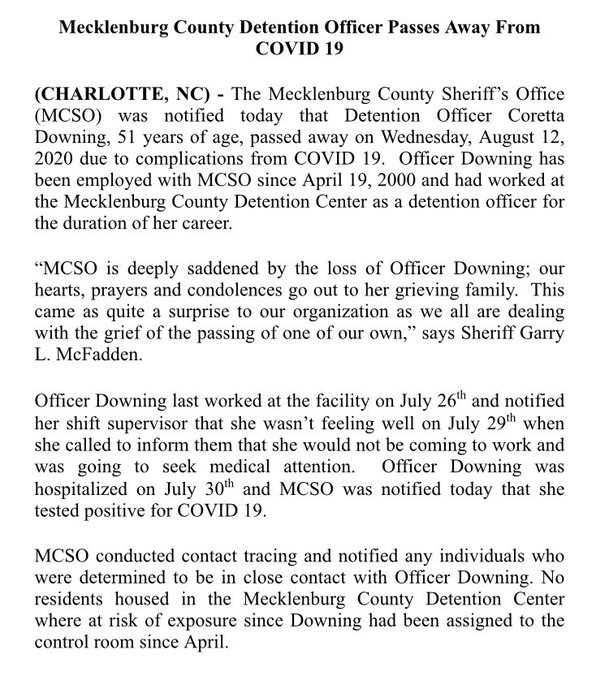 Coretta Downing death