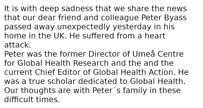 Peter Byass death