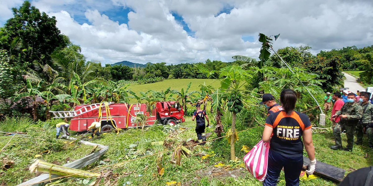 Two Firemen Killed as Truck Falls into a Ditch